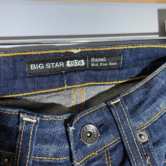 𝅺big Star Hazel Mid Rise Boot Cut Jeans Size 25L - Picture 8 of 10